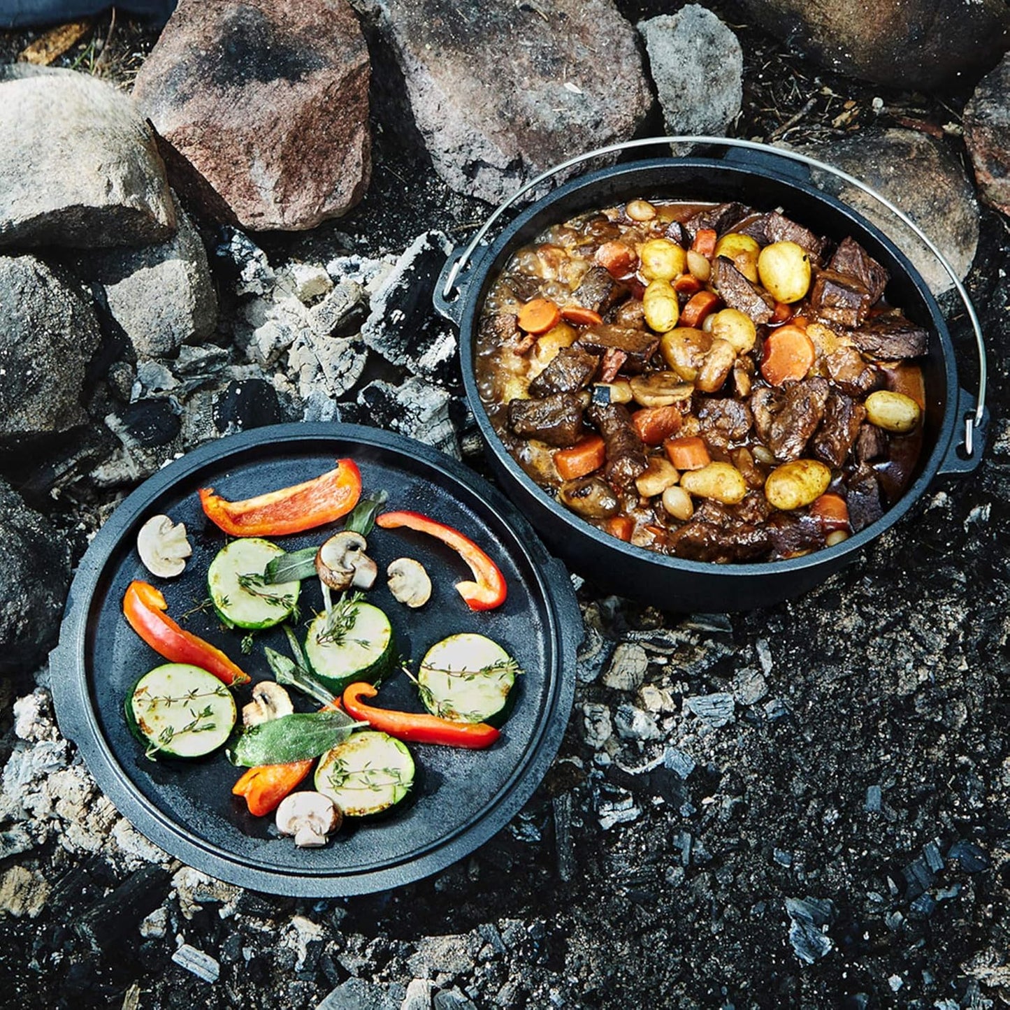 Pre-Seasoned Cast Iron Dutch Oven for Camping and Outdoor Cooking