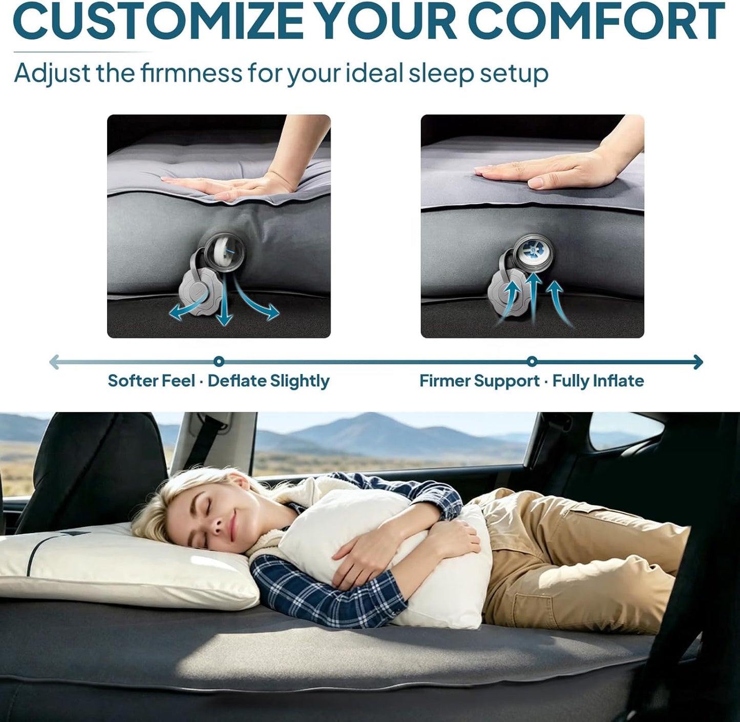 Extra-Thick Self-Inflating Sleeping Pad for Camping and Travel