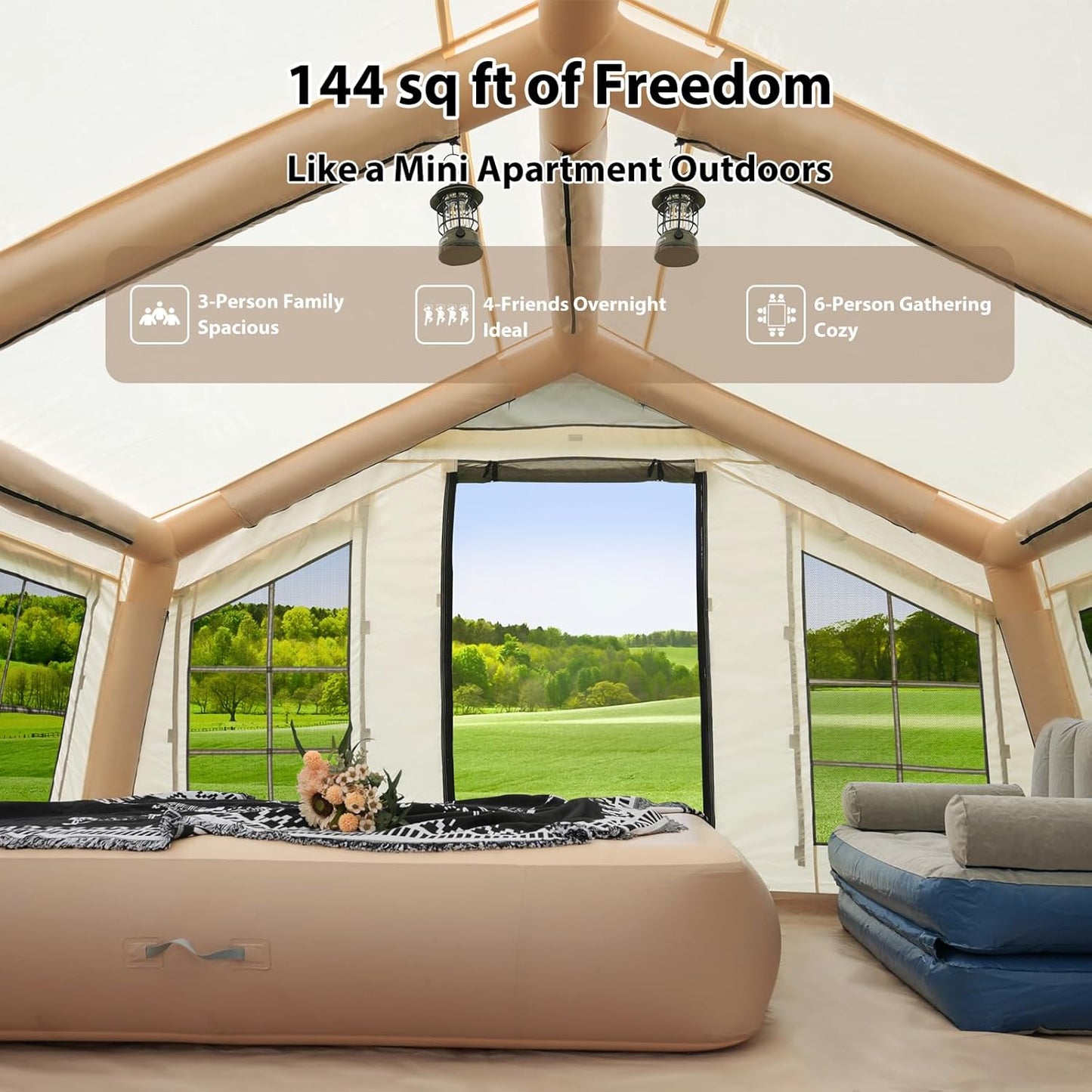 Luxury Inflatable Glamping Tent – Spacious 4-Season Outdoor Shelter