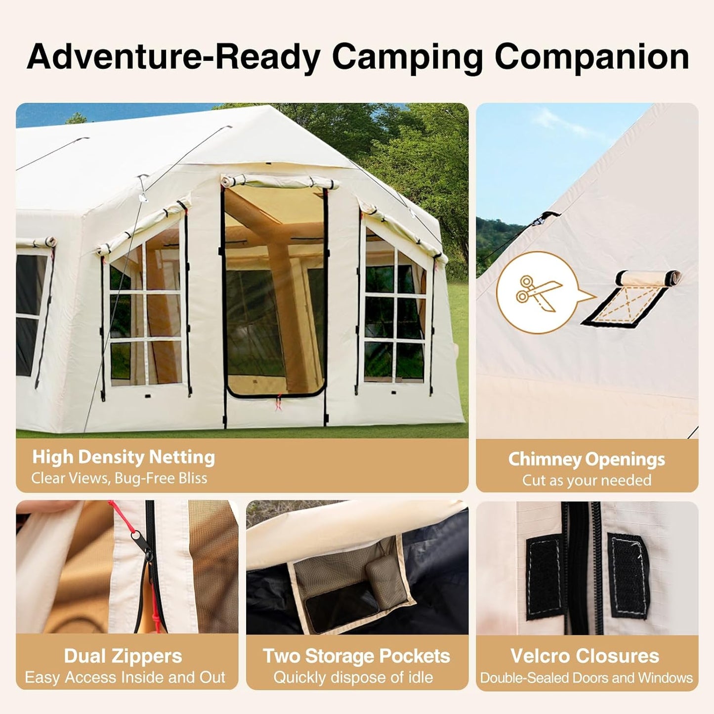Luxury Inflatable Glamping Tent – Spacious 4-Season Outdoor Shelter