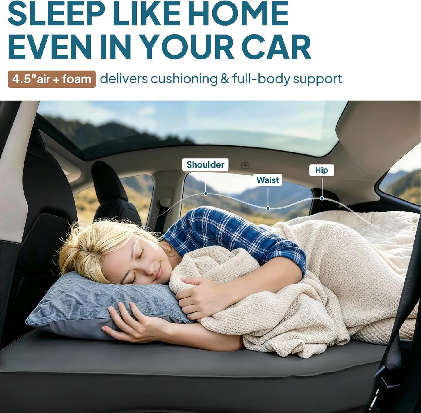 Extra-Thick Self-Inflating Sleeping Pad for Camping and Travel