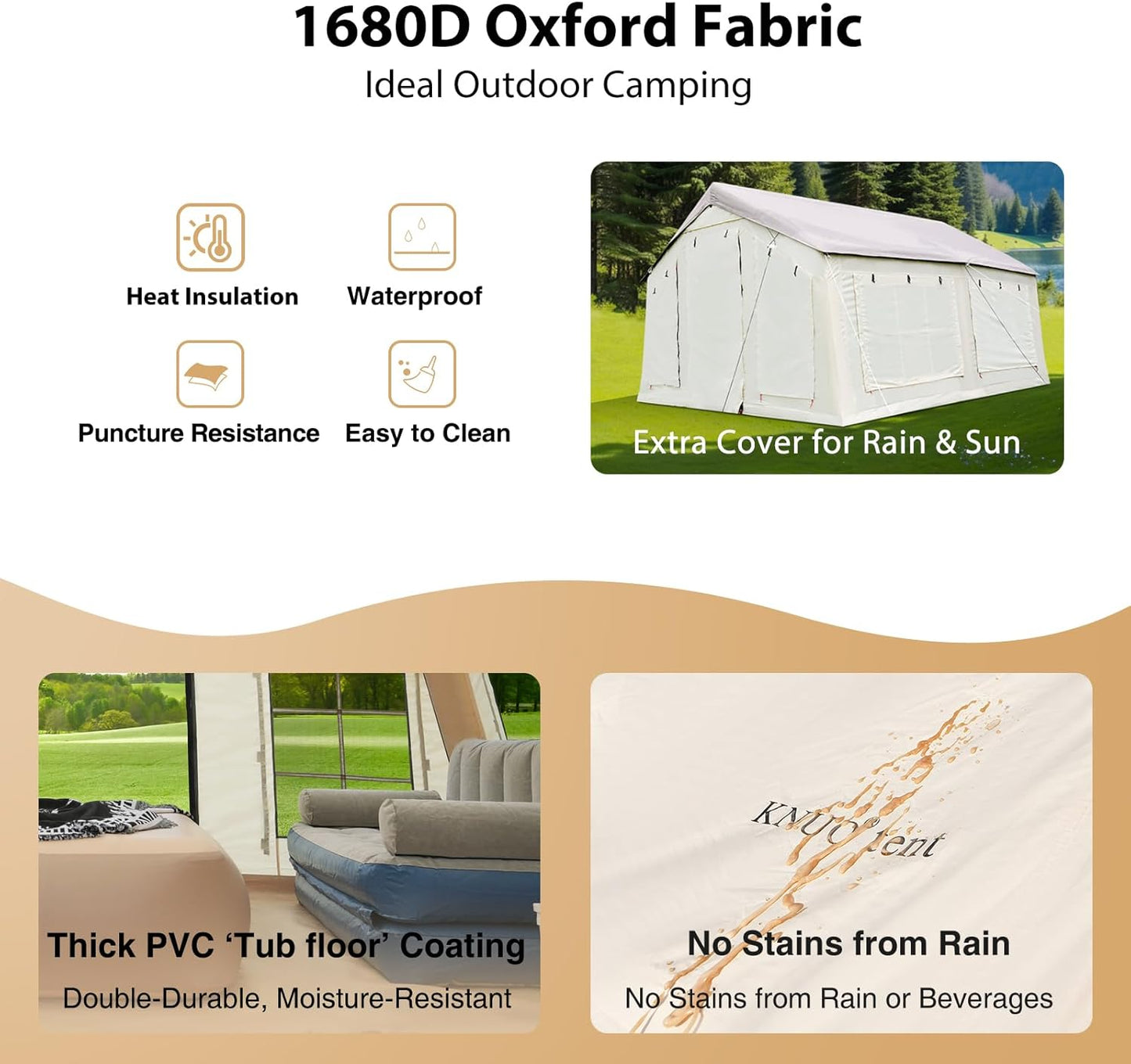Luxury Inflatable Glamping Tent – Spacious 4-Season Outdoor Shelter
