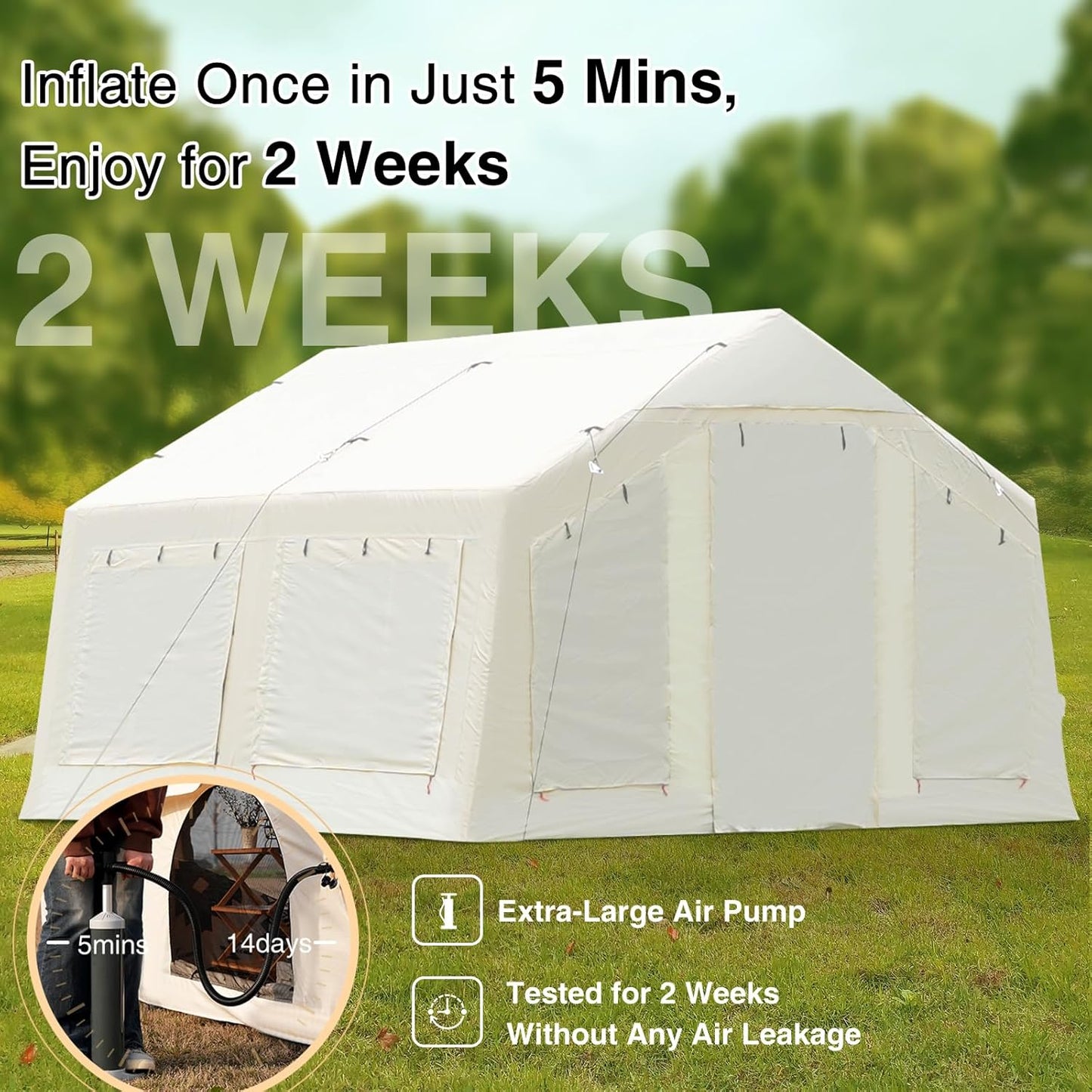 Luxury Inflatable Glamping Tent – Spacious 4-Season Outdoor Shelter