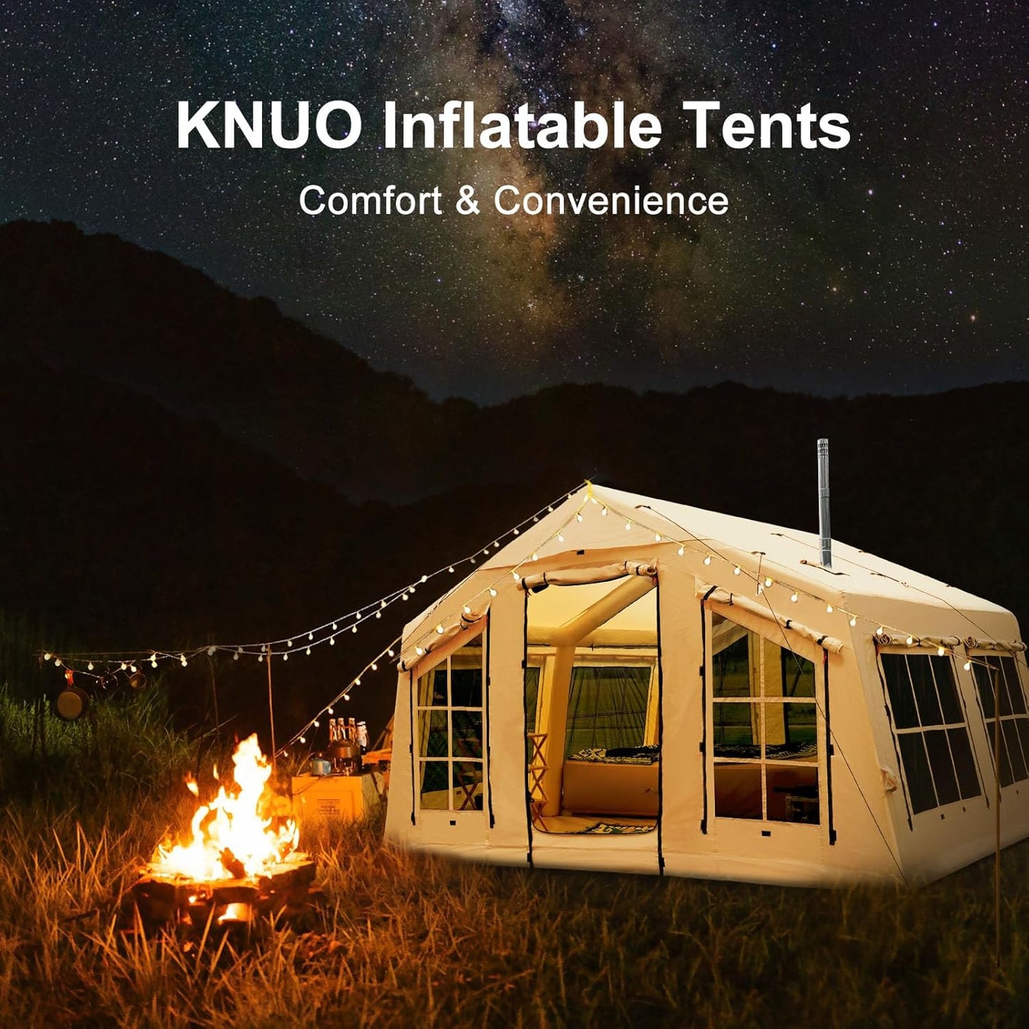 Luxury Inflatable Glamping Tent – Spacious 4-Season Outdoor Shelter