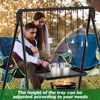 Adjustable Campfire Cooking Grill for Outdoor Camping