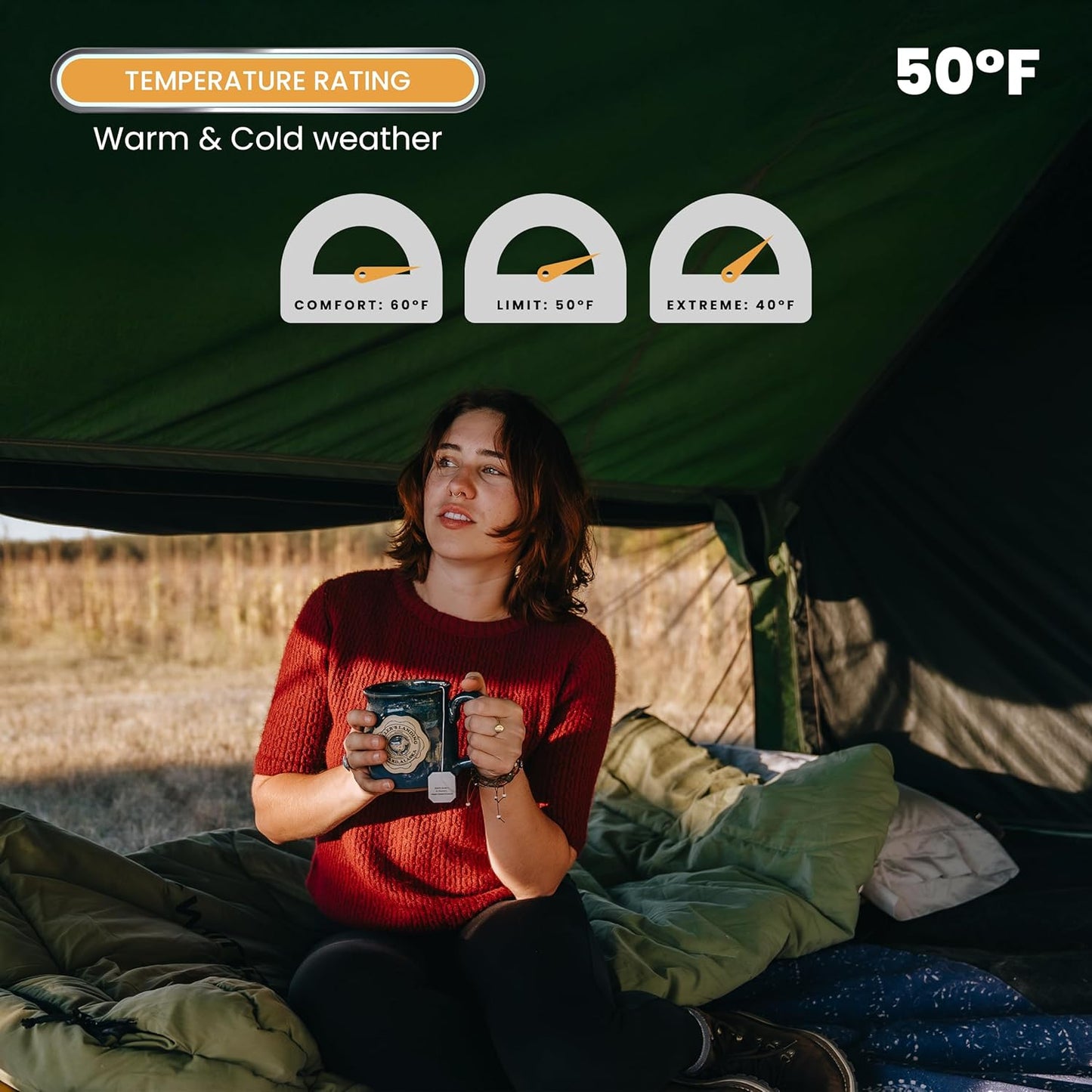 20°F Ultra-Warm Sleeping Bag – Comfortable Outdoor Sleep for Adults