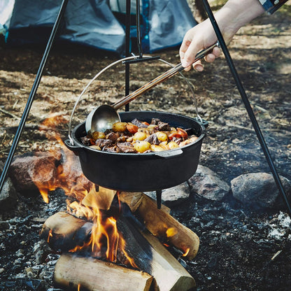 Pre-Seasoned Cast Iron Dutch Oven for Camping and Outdoor Cooking