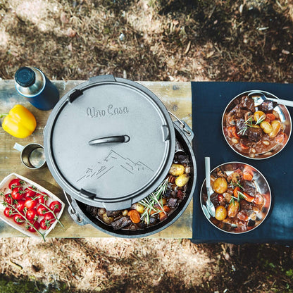 Pre-Seasoned Cast Iron Dutch Oven for Camping and Outdoor Cooking