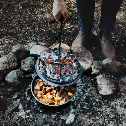 Pre-Seasoned Cast Iron Dutch Oven for Camping and Outdoor Cooking